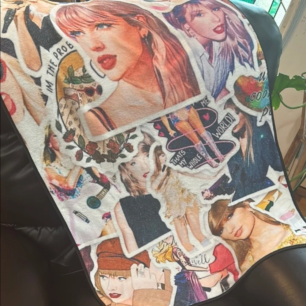 Colorful Taylor Swift Collage throw Blanket